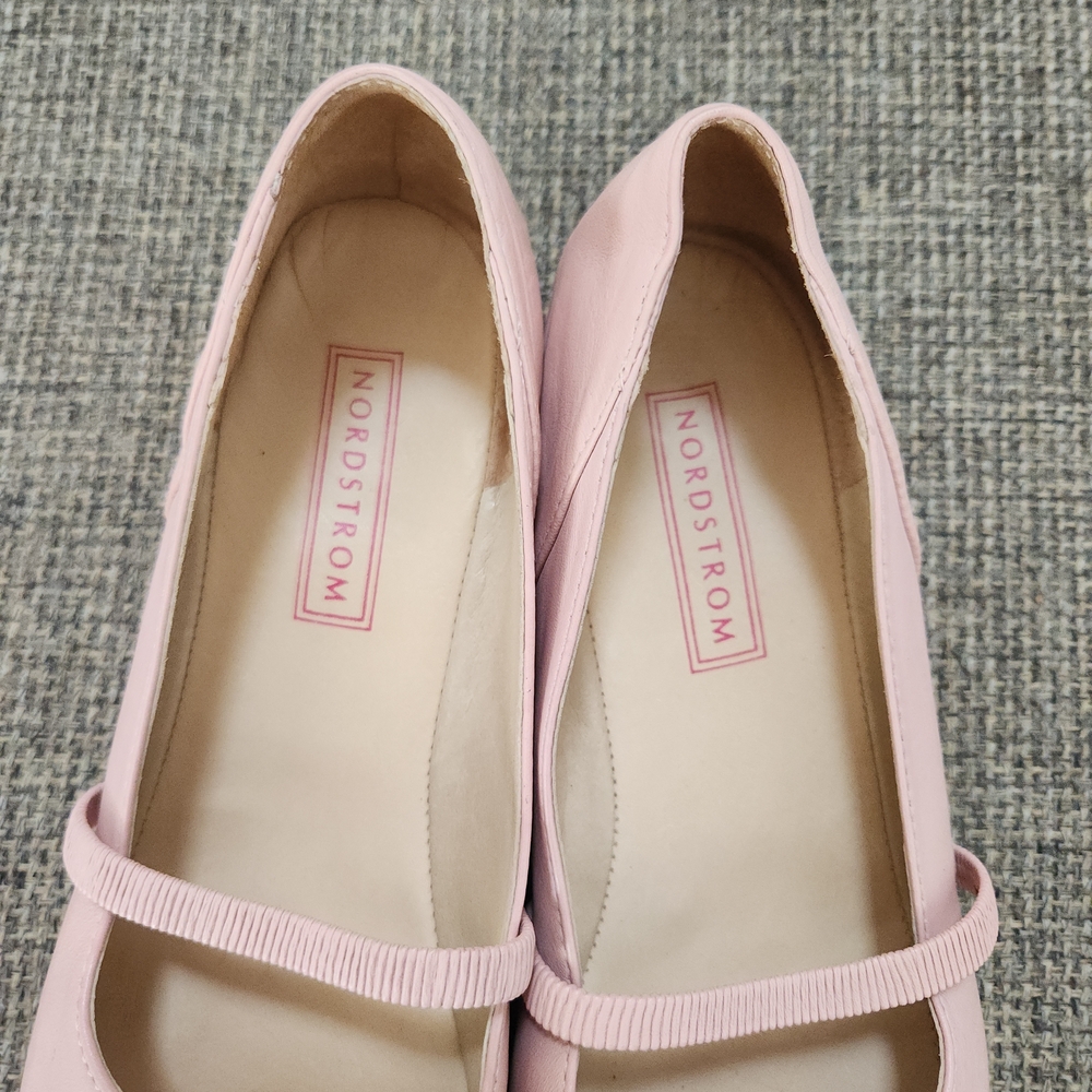 Nordstrom Pink Leather Mary Jane Flats - Picture 5 of 8